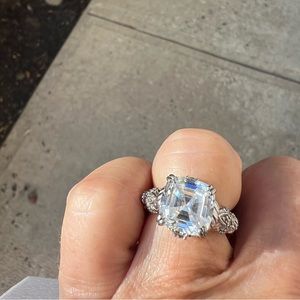 Stamped Judith Ripka, diamonique ring